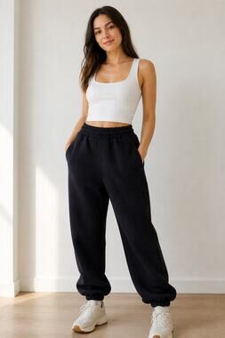 Comfrt Navy Blue Sweatpants Joggers M Elastic Waistband
